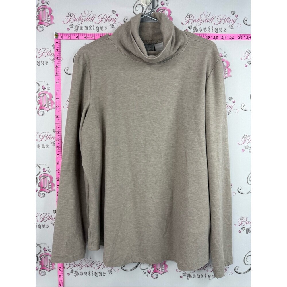 Windriver T-Max heat shirt top Neutral Taupe Turtleneck Long Sleeve Top